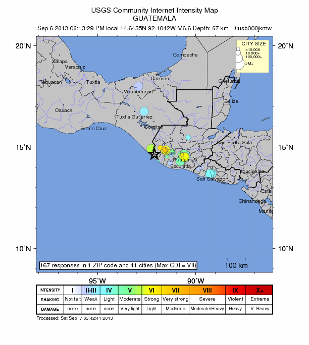6.6 magnitude quake strikes Guatemala: planet reeling from series of powerful earthquakes Guatemala-9-6